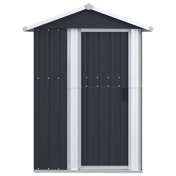 vidaXL Garden Shed Anthracite Galvanized Steel Medium Garden Shed