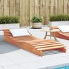 vidaXL Sun Lounger Wax Brown Solid Pine Wood Large Ergonomic