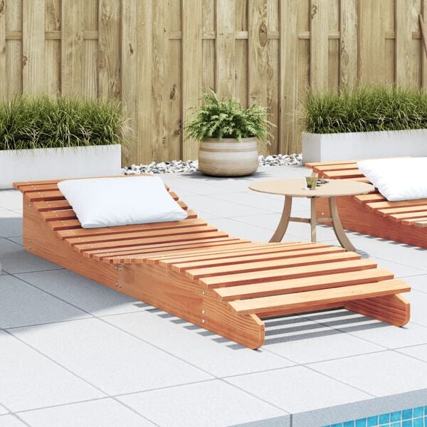 vidaXL Sun Lounger Wax Brown Solid Pine Wood Large Ergonomic