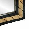 vidaXL Mirror Black and Brown 50 x 2 x 50 cm Solid Wood Acacia