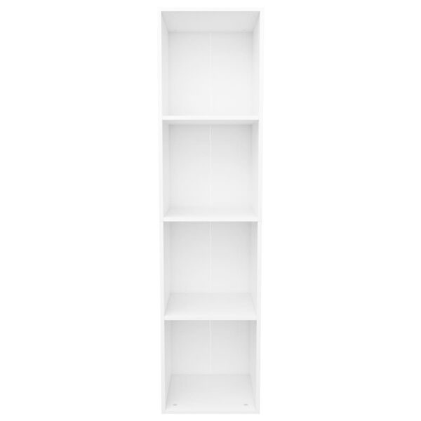 vidaXL Book Cabinet White Engineered Wood 14.2 x 11.8 x 56.3 in