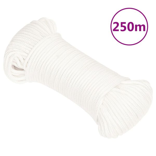 vidaXL Boat Rope Full White 0.16 " 820.2 ' Polypropylene