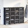 vidaXL Storage Cube Organizer Black Polypropylene Large
