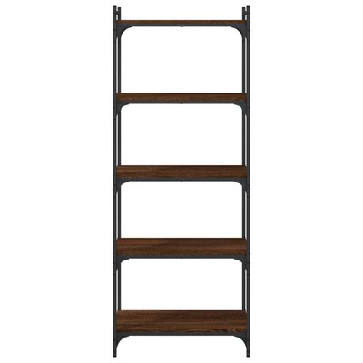 vidaXL Bookcase 5-Tier Brown Oak 23.6"x11.8"x60.6" Engineered Wood