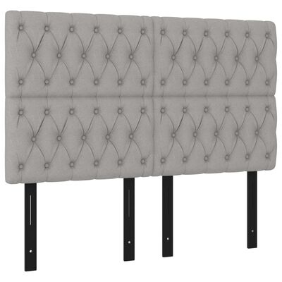 vidaXL Headboards 4 pcs Light Gray 28.3"x2.8"x30.7"/34.6" Fabric