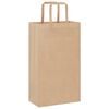 vidaXL Paper Bags 250 pcs with Handles Brown 21x11x36 cm