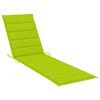 vidaXL Sun Lounger Set of 2 Bright green cushion, Teak wood