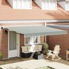 vidaXL Retractable Awning Green and white 157.48" x 118.11" Polyester