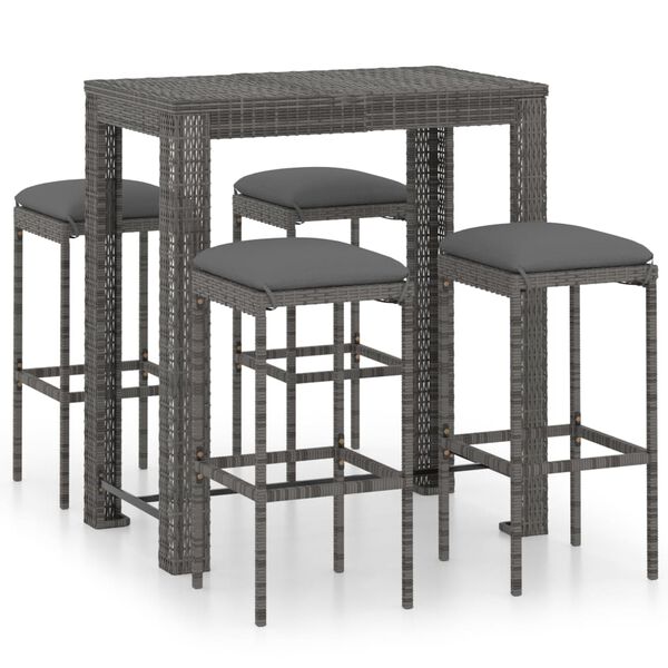 vidaXL Garden Bar Set Grey