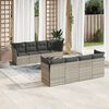 vidaXL Patio Sofa Set Light grey PE rattan 9 Piece Set