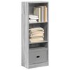 vidaXL Bookcase Gray Sonoma Engineered Wood Tall Bookcase Rectangular