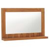 vidaXL Wall Mirror Natural Teak Solid Teak Wood 23.6 in Wall Mounting
