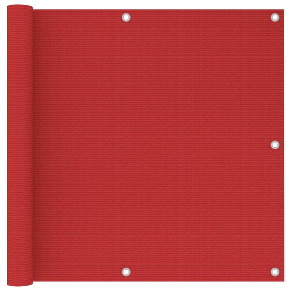 vidaXL Balcony Screen Red 35.4x236.2" HDPE