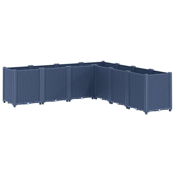vidaXL Garden Planter Blue Grey Polypropylene Large Modular