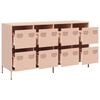 vidaXL Sideboard Pink Cold-rolled Steel Medium Sideboard Rectangular