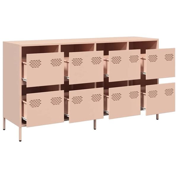 vidaXL Sideboard Pink Cold-rolled Steel Medium Sideboard Rectangular