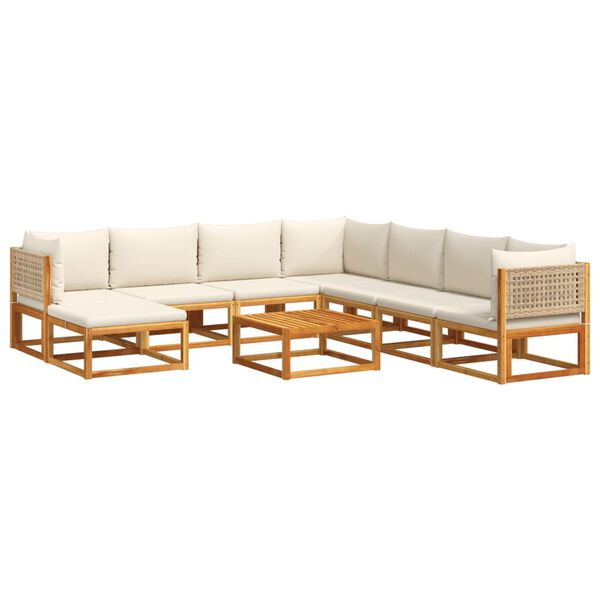 vidaXL Garden Sofa Set Beige, Cream White