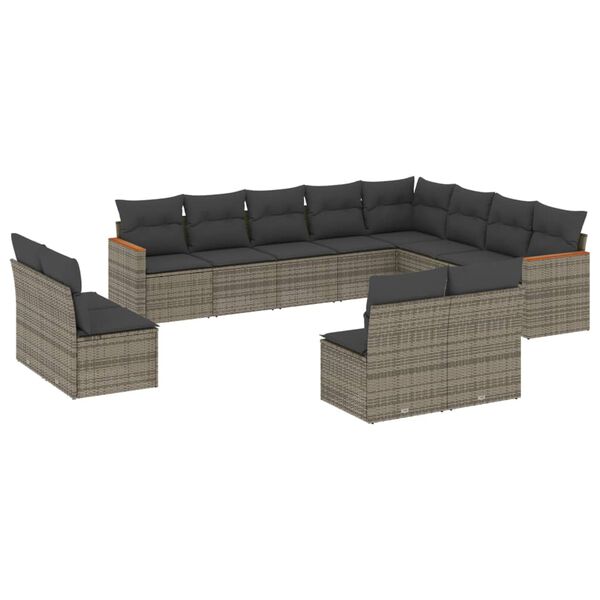 vidaXL Garden Sofa Set Grey