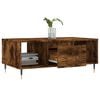vidaXL Coffee Table Smoked Oak Engineered Wood, Metal 35.4x19.7x14.4 in