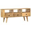 vidaXL TV Cabinet Natural wood grain Solid Mango Wood Medium TV Cabinet