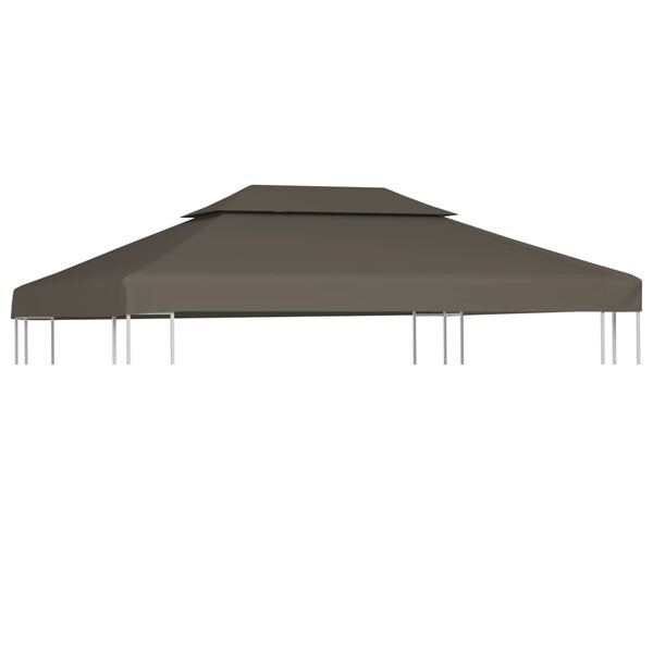 vidaXL Gazebo Top Cover Taupe Polyester with PVC coating 13.1 x 9.8 ft