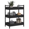 vidaXL Kitchen Trolley Black 19.7"x11.8"x27.6" Engineered Wood