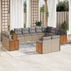vidaXL Garden Sofa Set Beige, Light grey