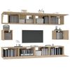 vidaXL TV Cabinet Set Set of 6 Sonoma Oak Engineered Wood Multiple Sizes