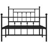 vidaXL Bed Frame Black Powder-Coated Steel Twin Bed Frame Rectangular