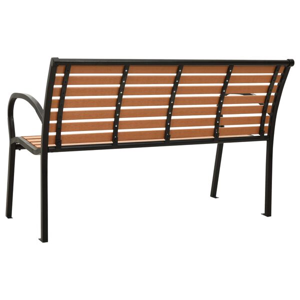vidaXL Garden Bench Black and Brown WPC, Steel Standard Durable