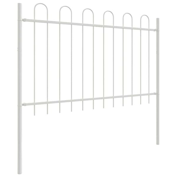 vidaXL Garden Fence 9 pcs White 50.20 x 3.28 ft Powder-coated Steel