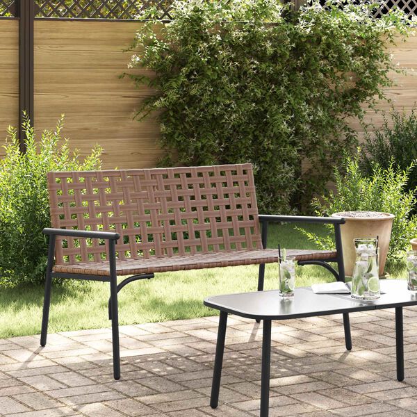 vidaXL Garden Chair Black 113 x 79 x 75cm poly rattan