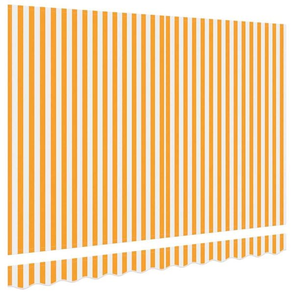 vidaXL Awning Replacement Fabric Yellow and White 129.92 x 76.77 in