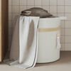 vidaXL Storage Basket White 100% cotton Ø15.0x14.2 in Collapsible