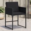 vidaXL Patio Chair Black Poly Rattan, Powder-Coated Steel Standard