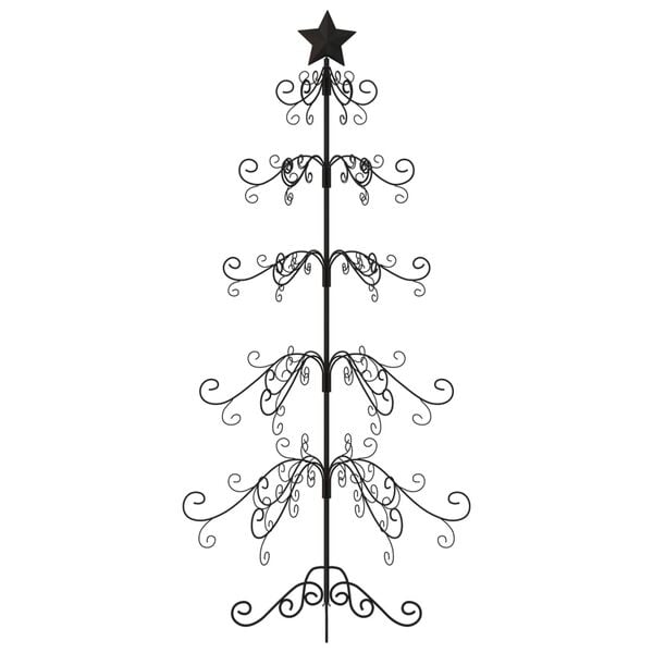 vidaXL Metal Christmas Tree black 59.06 in Powder-coated Steel