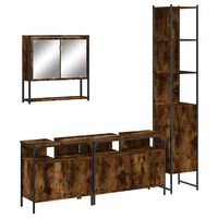 vidaXL 4 Piece Bathroom Furniture Set Smoked Oak Engineered Wood