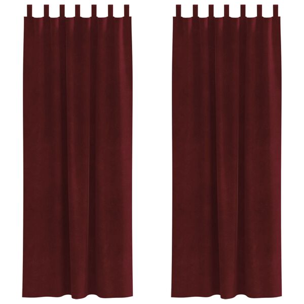 vidaXL Blackout Curtains 2 pcs Wine Red 55.12 x 102.36 in Velvet