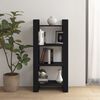 vidaXL Book Cabinet Black Solid pine wood Medium Black Book Cabinet