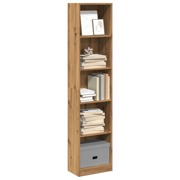 vidaXL Bookcase Artisian Oak Engineered Wood Tall Bookcase Rectangular