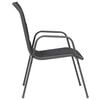 vidaXL Outdoor Chair Set of 6 Black Powder-coated steel and textilene