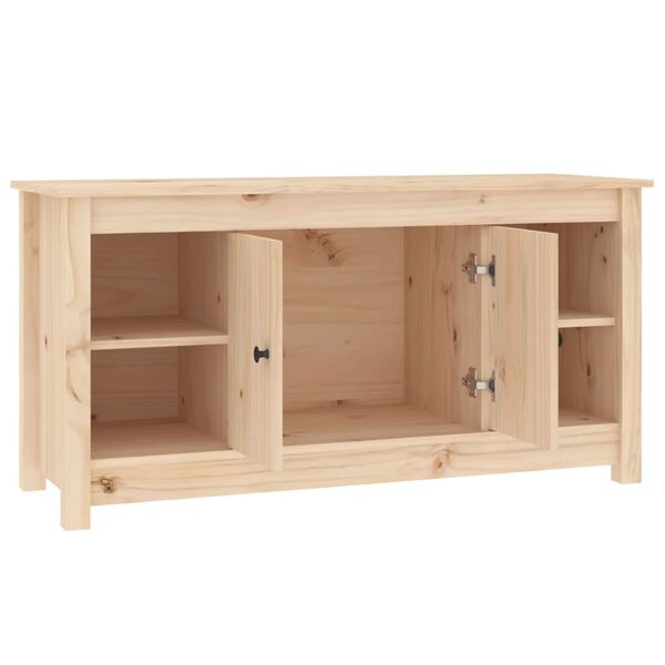 vidaXL TV Cabinet Natural Wood Solid Pine Wood Medium TV Cabinet