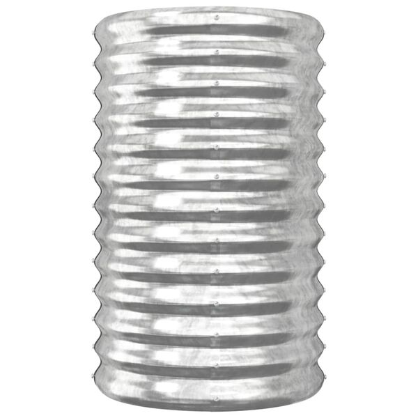vidaXL Garden Planter Silver Powder-coated steel Medium Durable
