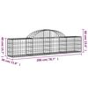 vidaXL Gabion Basket Set of 9 Silver Galvanized iron Large