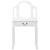 vidaXL Dressing Table with Stool White 25.6x14.2x50.4" Paulownia Wood MDF