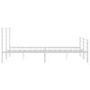 vidaXL Bed Frame White Steel 76 x 80 in Extra Long Bed Frame