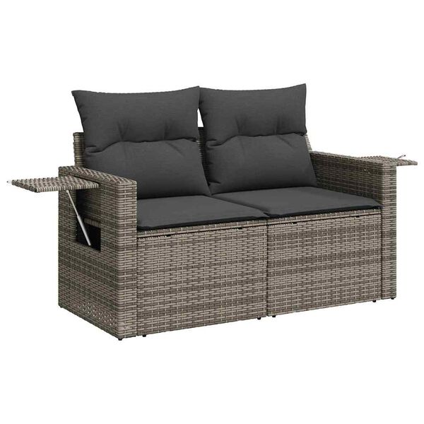 vidaXL Garden Sofa Set Gray, Black, Dark Gray