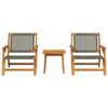 vidaXL Garden Chairs with Table 3 pcs Gray 17.7" x 17.7" x 15.7