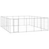 vidaXL Dog Kennel Silver Galvanized steel 390.2 sqft Durable