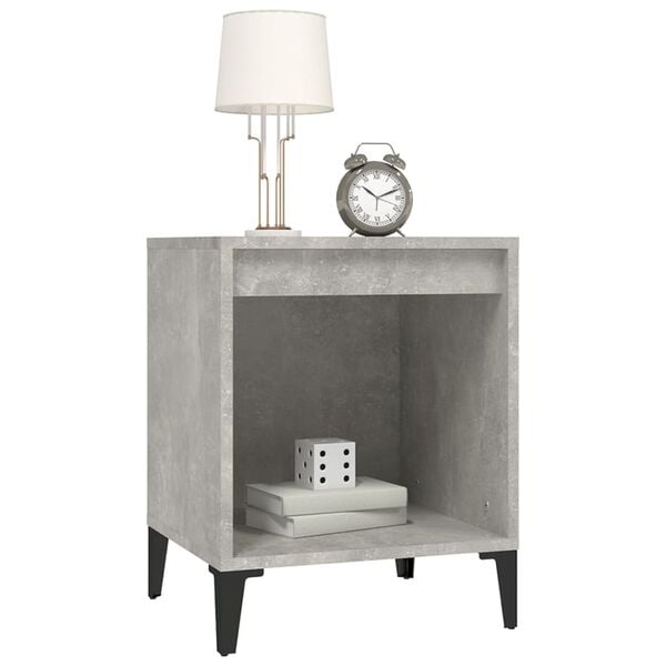 vidaXL Bedside Cabinet Concrete Grey Engineered wood Medium